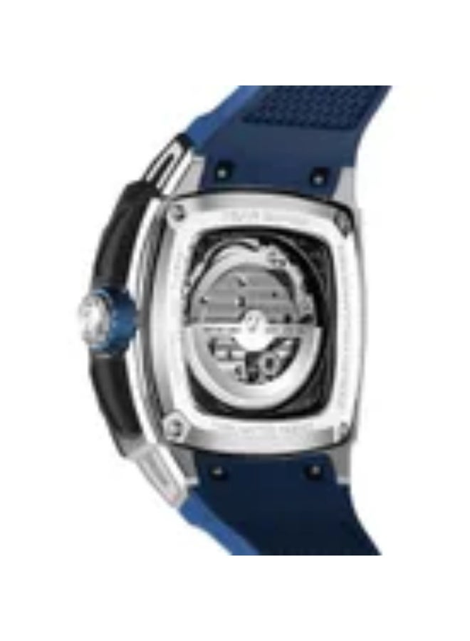 Tsar Bomba Dark Matter 5 TB8605-02 Automatic Carbon Fiber Bezel Skeleton Dial Blue Rubber Strap - Image 3